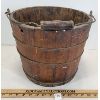 Image 4 : LOT OF 2 - PRIMITIVE SALT BOX & WATER BUCKET W/ HANDLE 