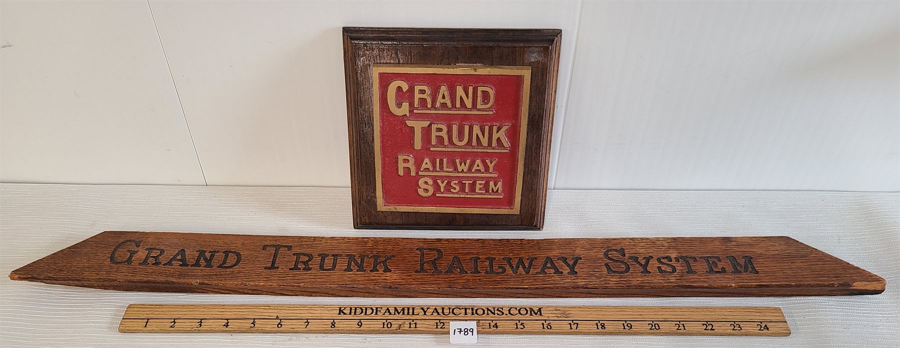 LOT OF 2 - GRAND TRUNK RAILWAY SYSTEM SIGNS