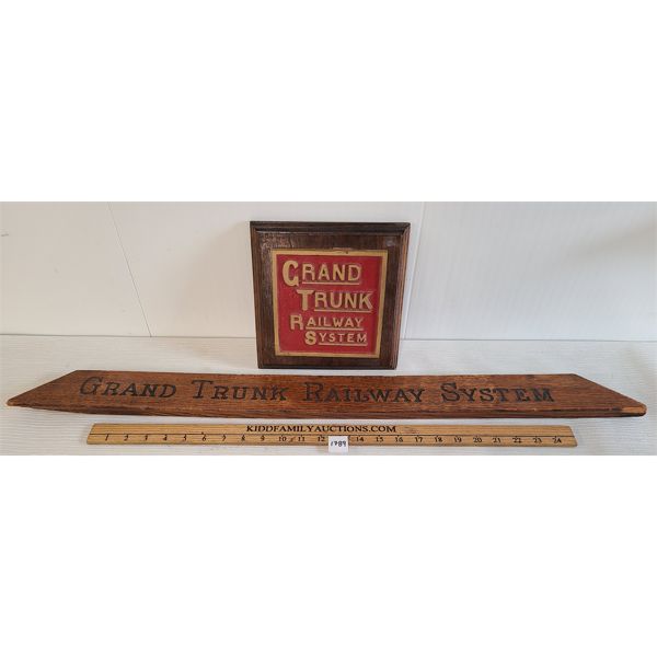 LOT OF 2 - GRAND TRUNK RAILWAY SYSTEM SIGNS