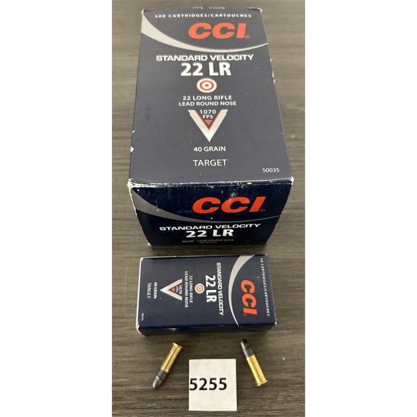 AMMO: 500 X CCI STANDARD VELOCITY .22 LR - Kidd Family Auctions