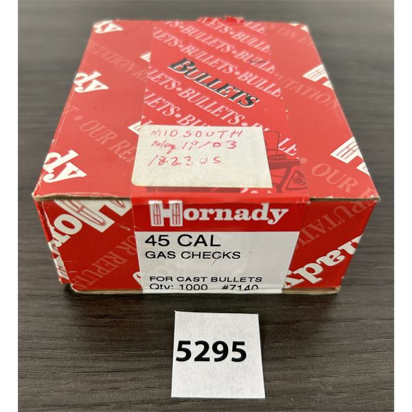 GAS CHECK: APPROX. 1000 X HORNADY .45 CAL - Kidd Family Auctions
