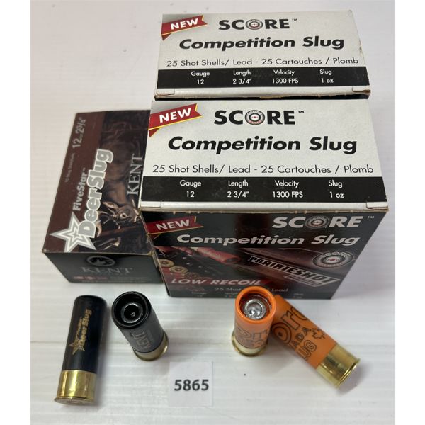 Scor Slug AMMO: 60 X KENT / SCORE 12 GA 2 3/4 INCH SLUG - Kidd Family Auctions