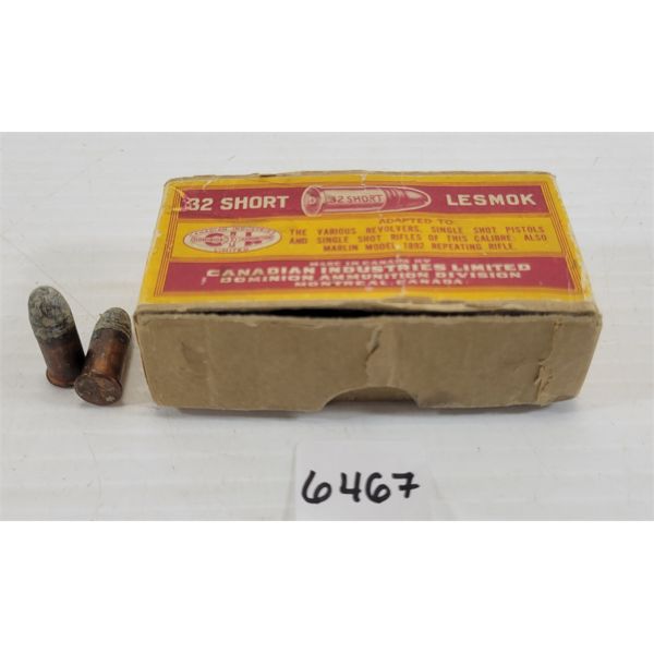 AMMO: 50X DOMINION .32 SHORT RF - COLLECTORS BOX