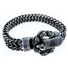 Image 1 : Stainless Steel Heavy Mesh Style Bracelet Skull Clasp