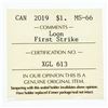 Image 3 : 2019 Canada $1 First Strike ICCS MS66