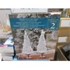 Image 1 : 2 Packs of 2 Illuminated Glitter Trees -13" Tall