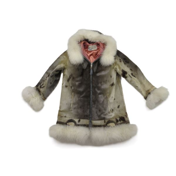 SEAL SKIN TYPE COAT WITH HOOD