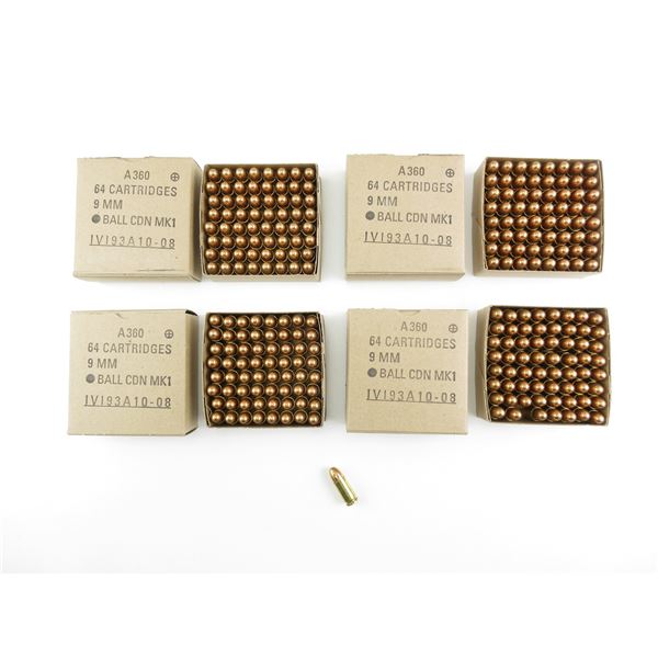 Candian Rifle Bullets Box CANADIAN MILITARY 9MM BALL MK1 AMMO LOT