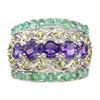 Image 1 : Natural  Amethyst  Emerald Sapphire Ring