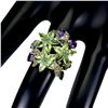 Image 2 : Natural Peridot Amethyst Emerald Sapphire Ring