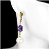 Image 1 : Natural Pearl Amethyst & Garnet Earrings