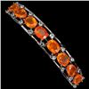 Image 1 : Natural Mexico  Orange Opal & Aquamarine Bangle