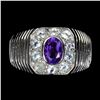Image 1 : Natural  Amethyst  Aquamarine Ring