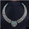 Image 1 : Tibet Natural Stone Tribal Queen Royal Necklace