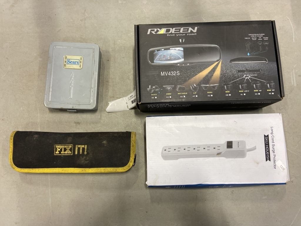 Rydeen Rearview Mirror RYDEEN REAR VIEW MIRROR WITHSURGE PROTECTION POWER BAR AND FIX IT KIT