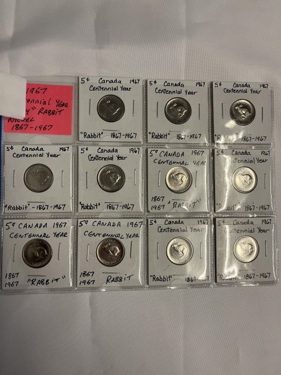 11 - 1967 CENTENNIAL YEAR 'LUCKY' RABBIT NICKEL 1867-1967