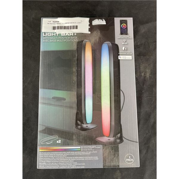 Monster Smart Robe Light Box MONSTER SMART ILLUMINESSENCE LIGHT BAR W/ MULTI POSITION BASE 2PK ...