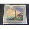 Image 1 : LIGHTHOUSE BY THOMAS KINKADE 18" X 16"