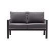 Image 1 : AS NEW ALUMINUM LOVESEAT WITH GREY CUSHIONS -  RETAIL $429