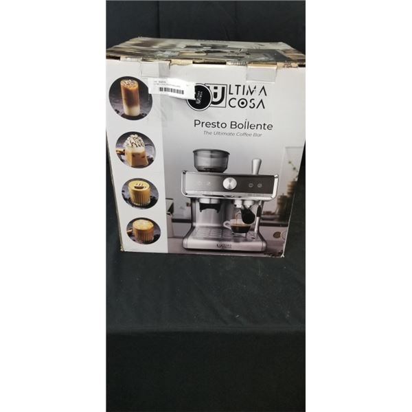 ULTIMA COSA PRESTO BOLLENTE ESPRESSO MACHINE W/  FROTHER AND COFFEE GRINDER - TESTED WORKING -  RETA