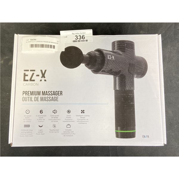 AS NEW EZ-X CARBON PREMIUM MASSAGE GUN, TESTED  WORKING