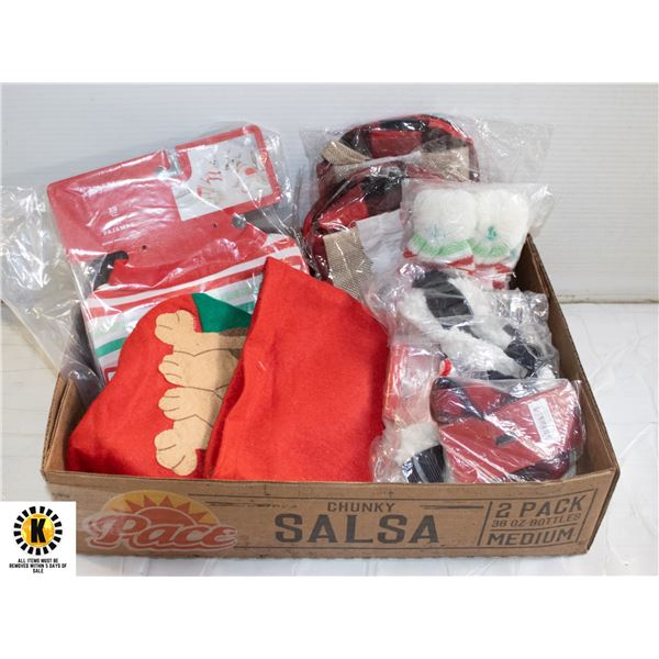 NEW 7PC XMAS DOG BUNDLE - 1 PAJAMAS,