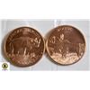 Image 1 : LOT OF 2 FINE COPPER .999 MOOSE AND