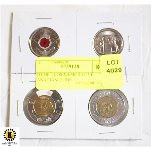 LOT OF 4 COMMEMORATIVE CANADIAN COINS