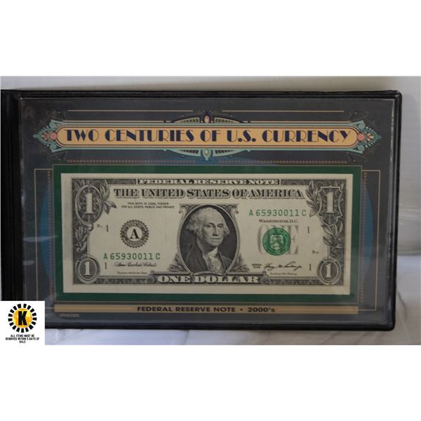 "TWO CENTURIES OF U.S CURRENCY" BLUE/