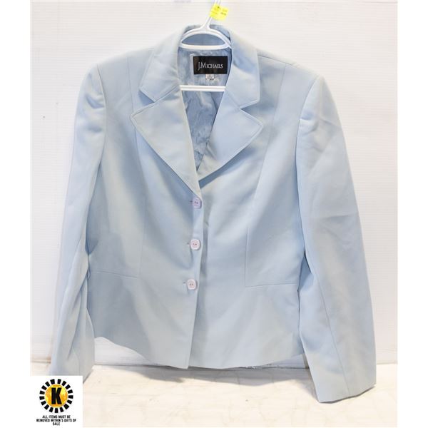 LADIES J,MICHAELS BABY BLUE SPORT JACKET SZ