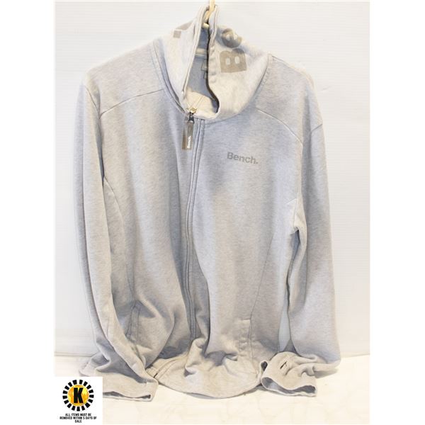 LADIES GREY XL BENCH ZIPPER HOODIE
