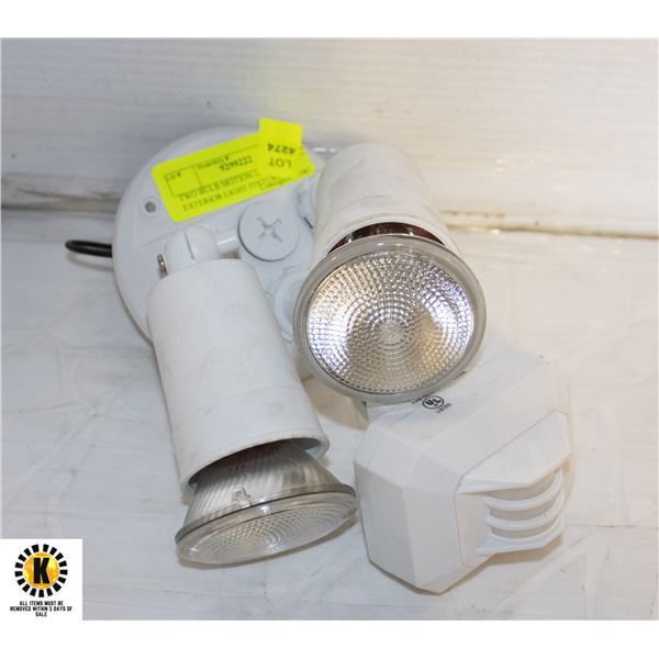 TWO BULB MOTION ACTIVATED EXTERIOR LIGHT FIXTURE