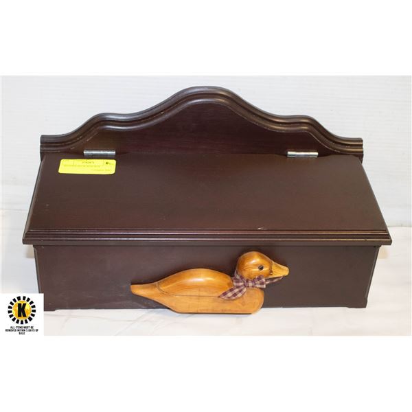 WOODEN DUCK MAILBOX