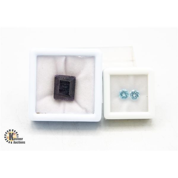 #191-SKY BLUE TOPAZ 2.20CT & BLUE SAPPHIRE 19.18 C