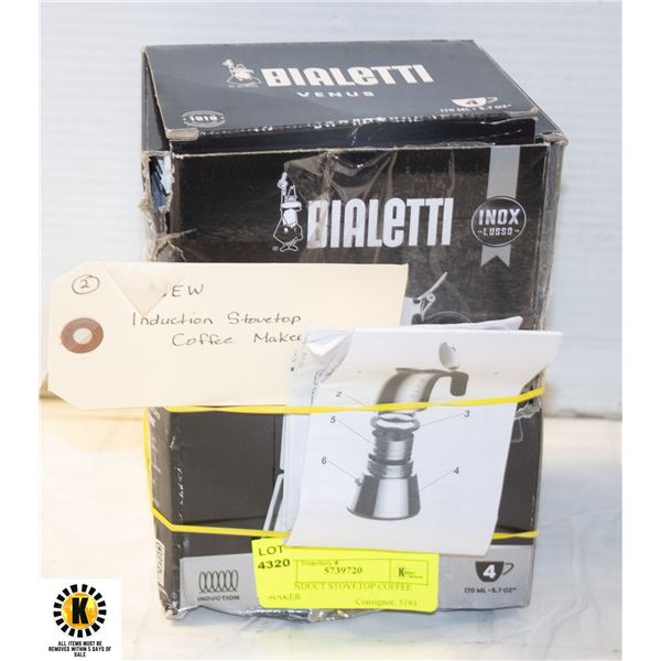 NEW INDUCT STOVETOP COFFEE MAKER