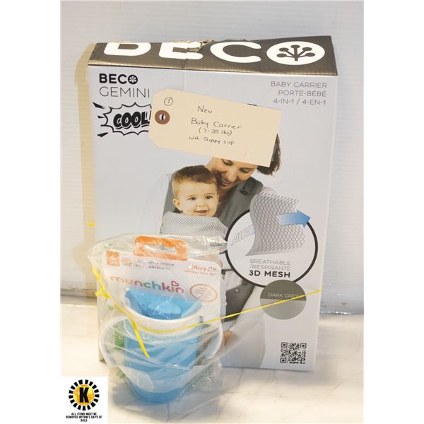 NEW BABY CARRIER 7-35 LBS/SIPPY CUP