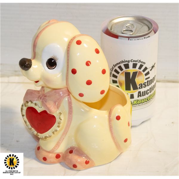 JAPAN CERAMIC YELLOW PUPPY DOG PLANTER