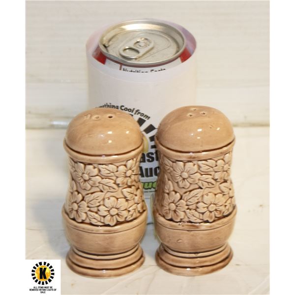 PAIR BROWN JAPAN SALT & PEPPER SHAKERS