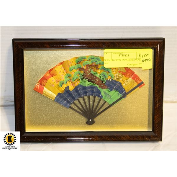FRAMED OPEN JAPANESE PAPER FAN