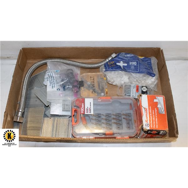 FLAT OF BRAD NAILS AND OTHER ITEMS - RPM