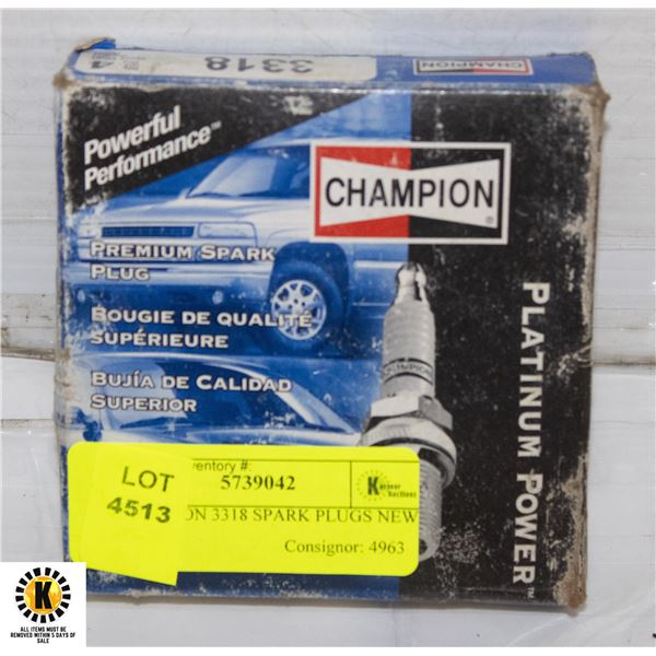 CHAMPION 3318 SPARK PLUGS NEW 4PK