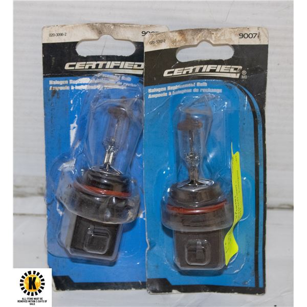 2 X NEW CERTIFIED 9007 HALOGEN WHITER LIGHT