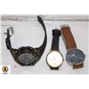 Image 1 : MENS DISCOVERY WATCH AND 2 LEATHER STRAP WATCHES