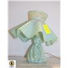 Image 1 : VINTAGE GREEN BOUDOIR LAMP AND SHADE
