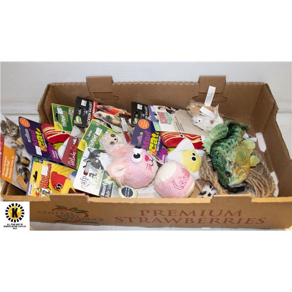 FLAT OF ASSORTED CAT TOYS