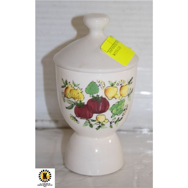 JAPANESE PORCELAIN EGG CUP WITH LID