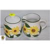 Image 1 : SUNFLOWERS' MOTIF CREAM AND SUGAR SET