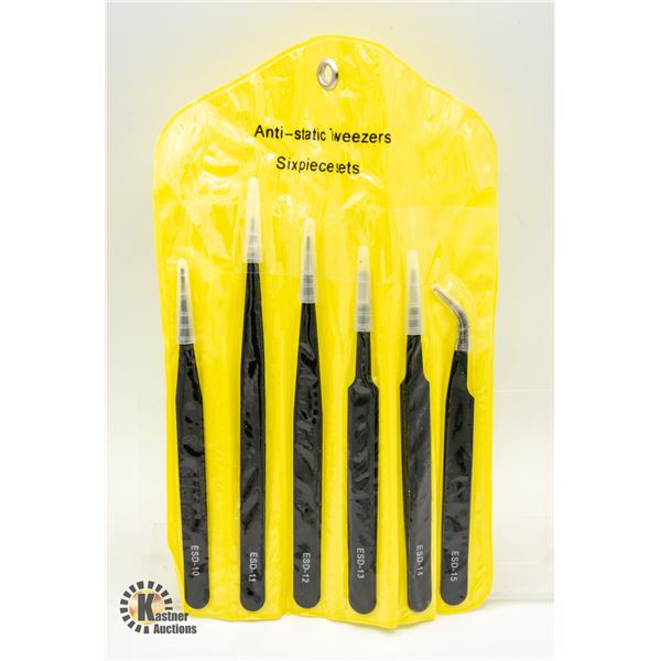 #643-6 PIECE ANTI STATIC TWEEZERS