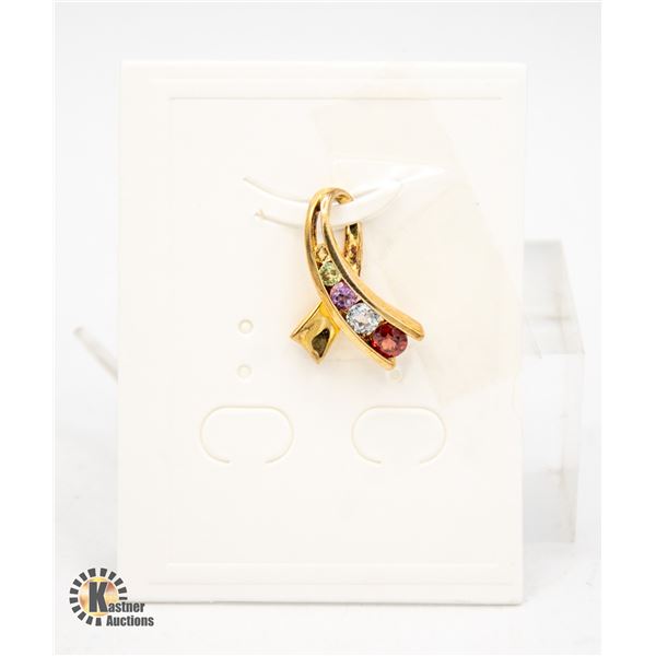 #223-PERIDOT,CITRINE,AMETHYST,TOPAZ,GARNET PENDANT