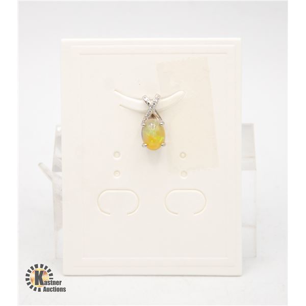 #214-UNHEATED ETHOPIA OPAL & CZ PENDANT
